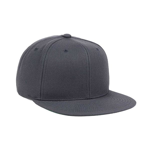 Wool Blend Grey Snapback Cap