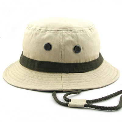 Cotton Twill Bucket Hat with String