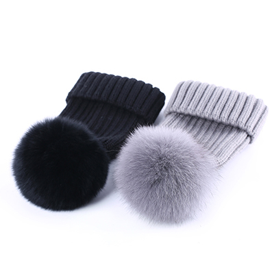 Big Pom Pom Beanie Hat for Girls
