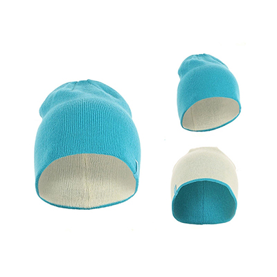 Reversible Blank Beanie with Custom Woven Label