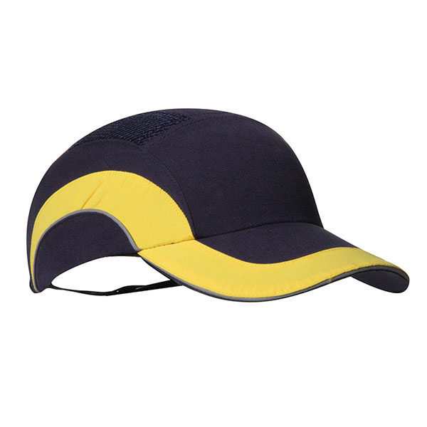 Police Safety Bump Cap Yellow Contrast Navy